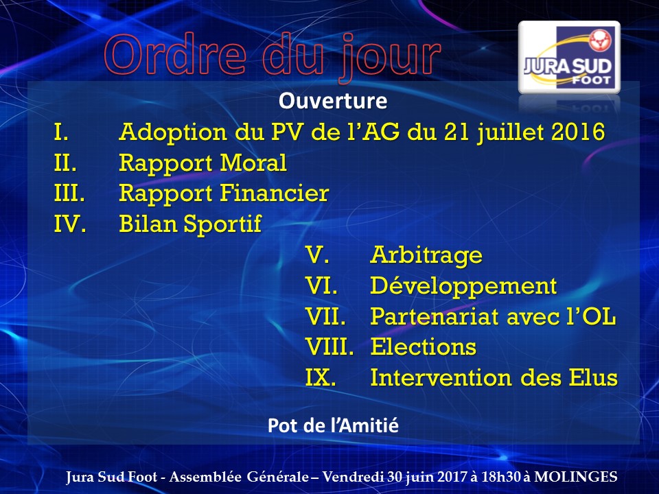 AG2017 ORDRE DU JOUR