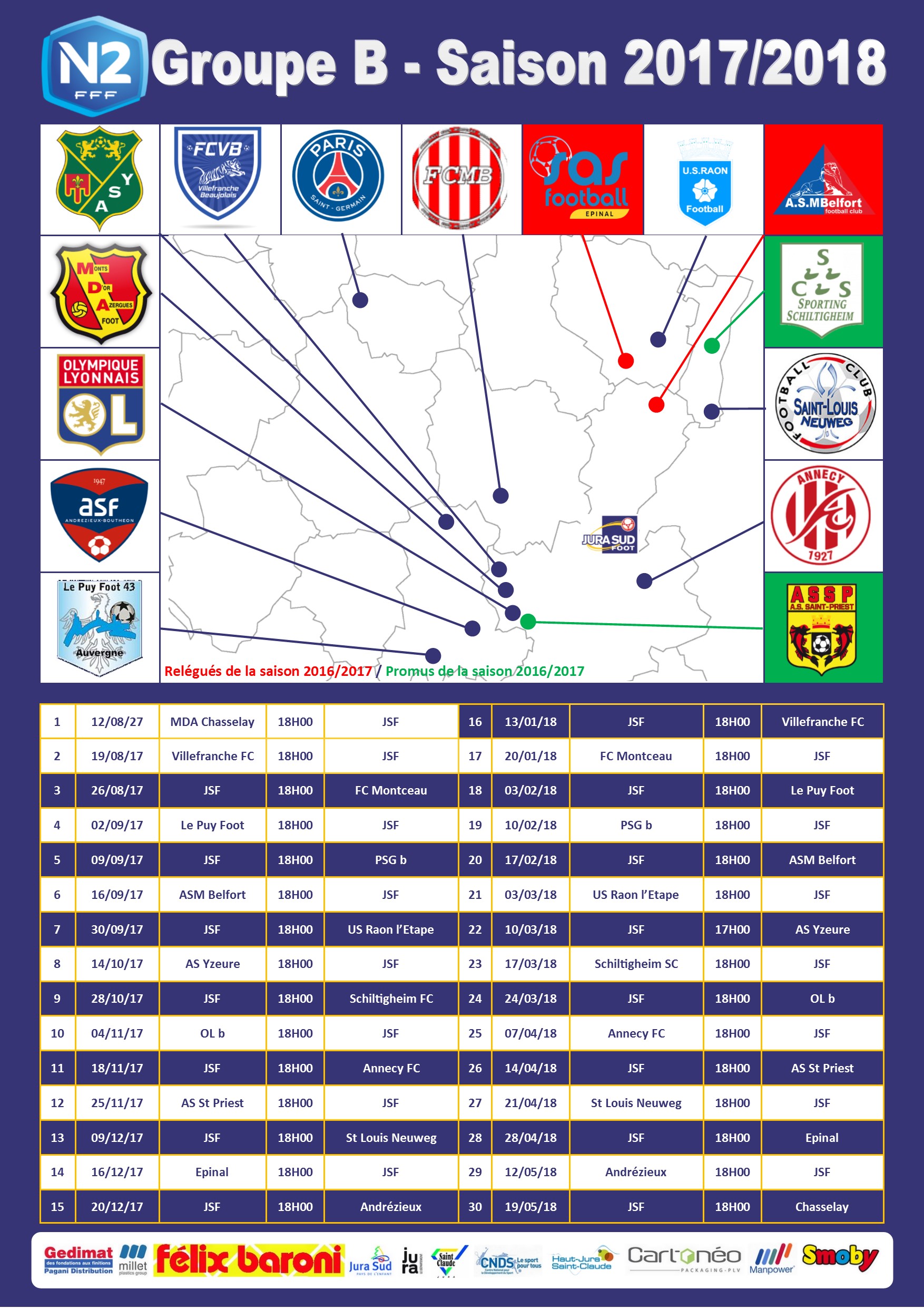 CALENDRIER N2 2017 2018