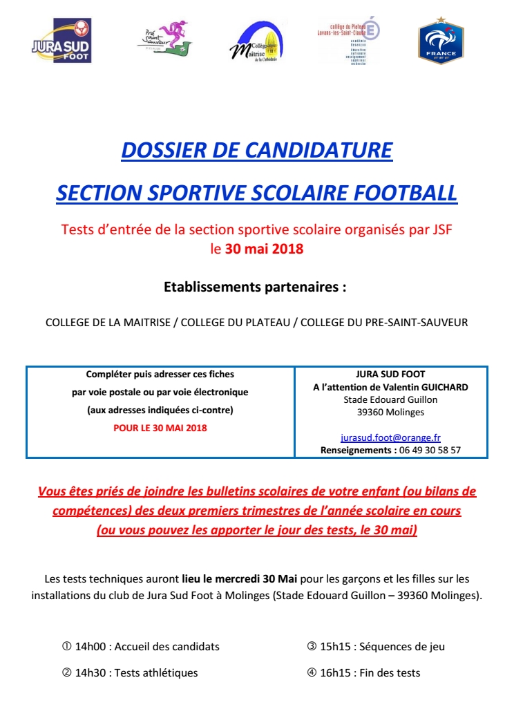 Dossier dinscription tests SSS 2018 2019