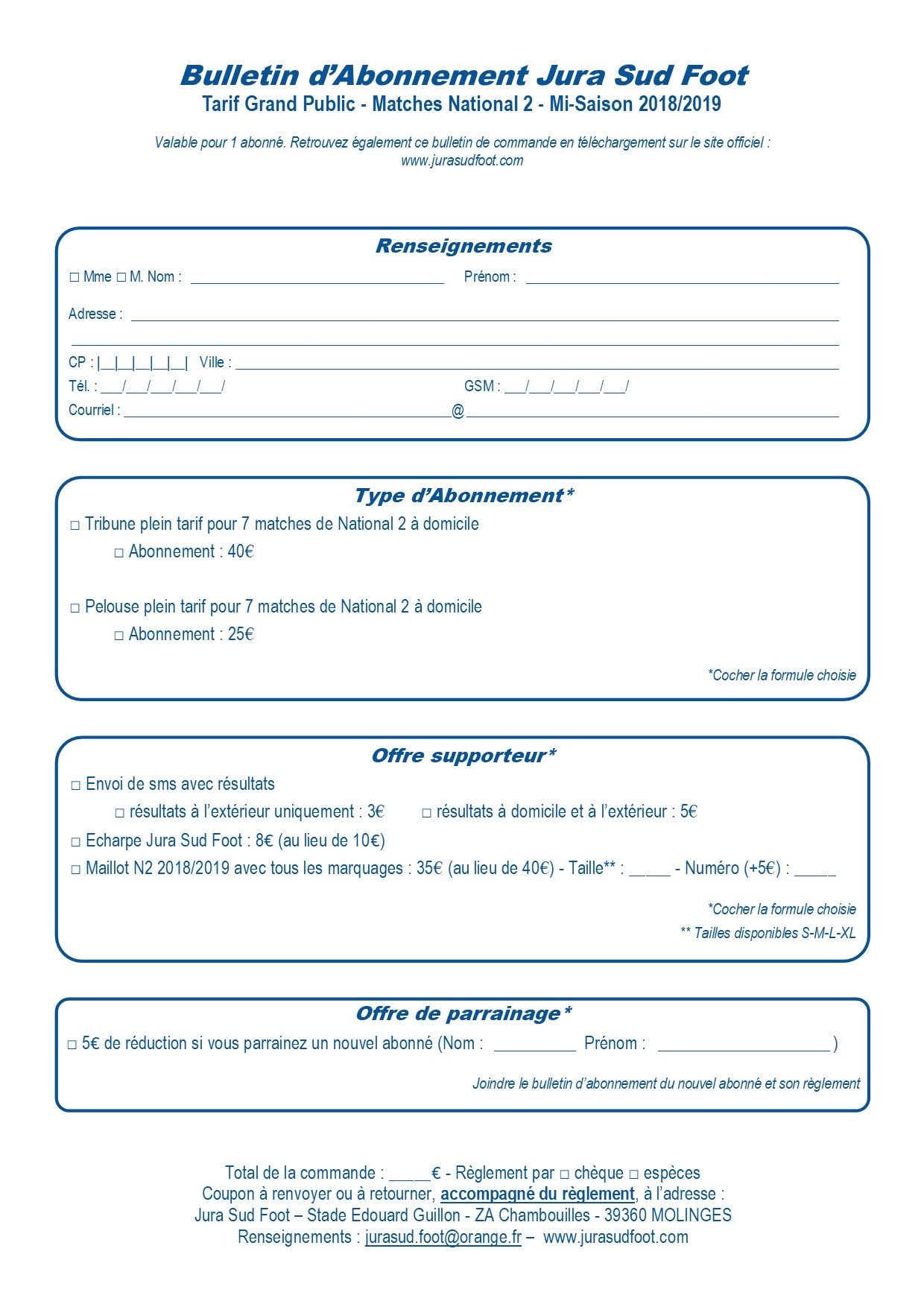 FLYER CAMPAGNE ABONNEMENT MI SAISON 2018 2019 VERSO