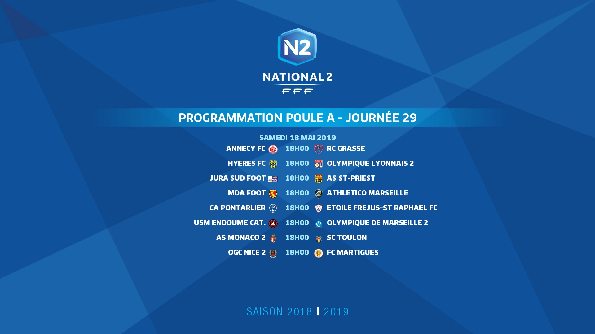 Programmation J29 Poule A