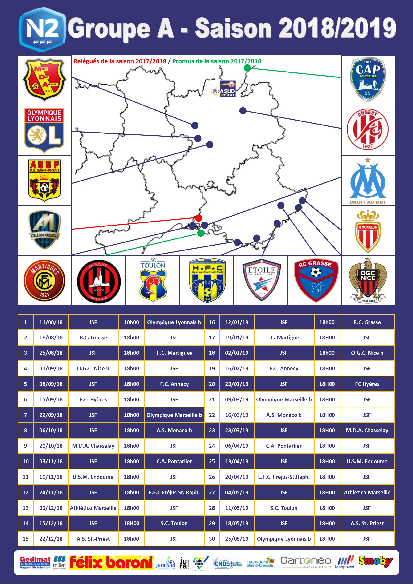 CALENDRIER N2 2018 2019