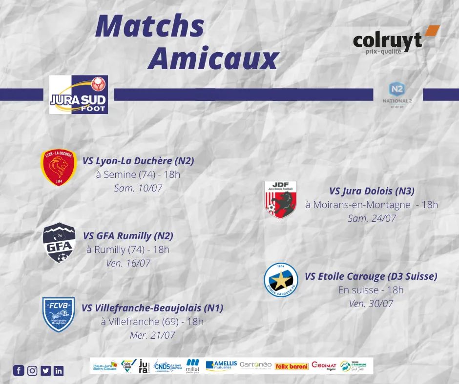 Matchs Amicaux 2021 2022