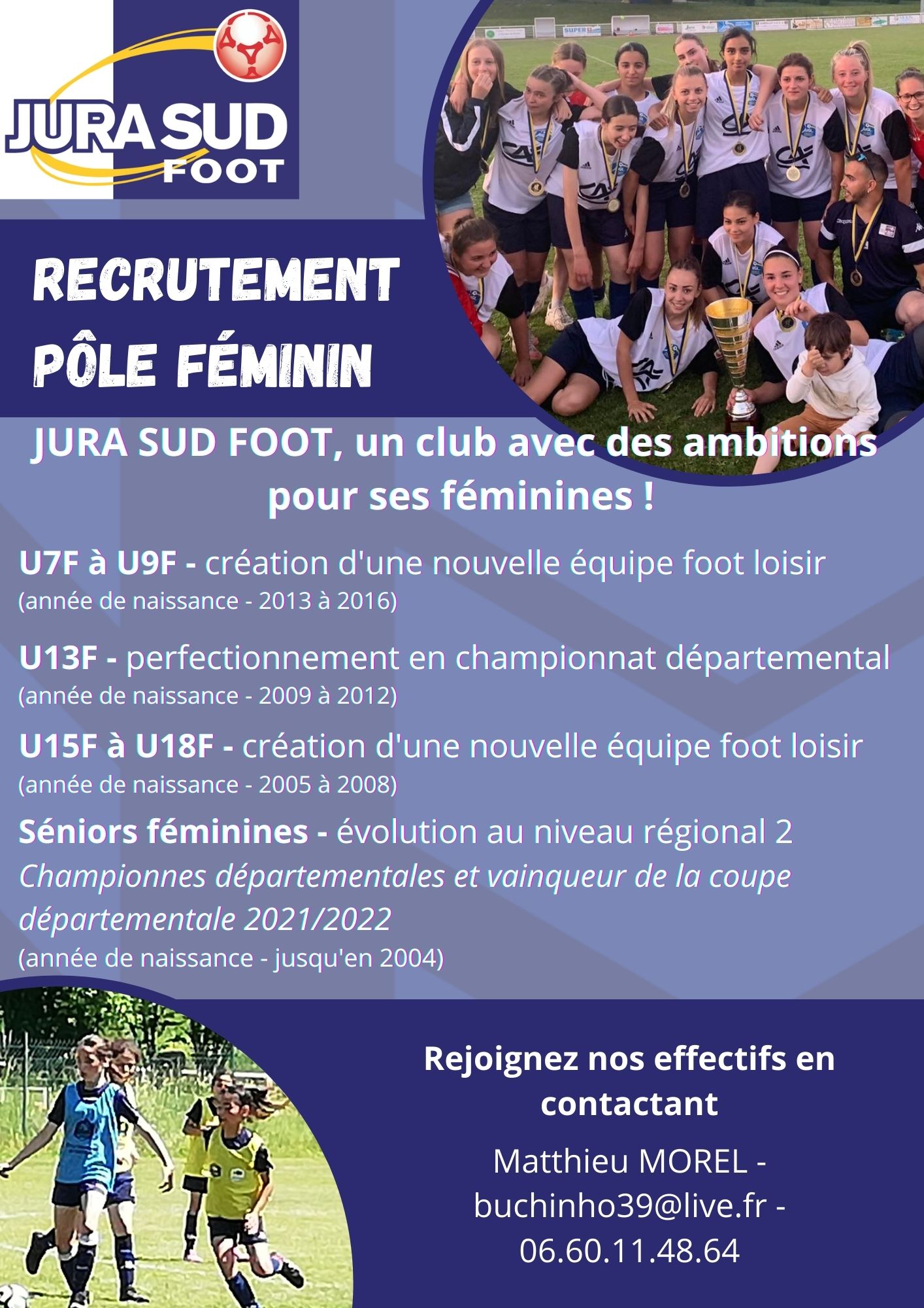 Recrutement pôle féminin 2022 2023